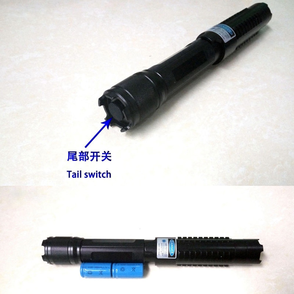 High-power blue laser flashlight 450nm continuous beam 8000m military powerful hunting laser laser burning match/candle/cigar - Image 3