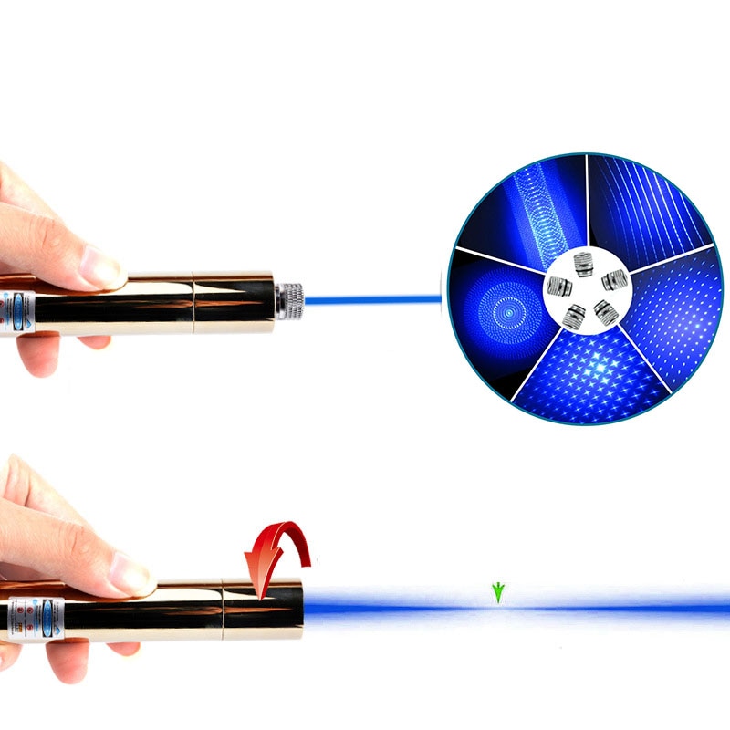 High-power blue laser flashlight full copper 450nm powerful laser sight 1000m focusable burning match/cigarette/candle - Image 3