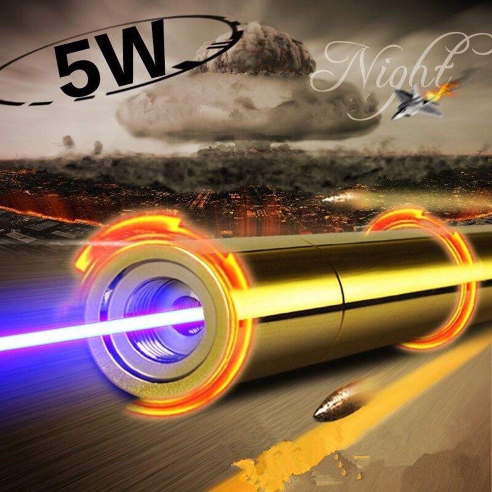 High-power blue laser flashlight full copper 450nm powerful laser sight 1000m focusable burning match/cigarette/candle - Image 5