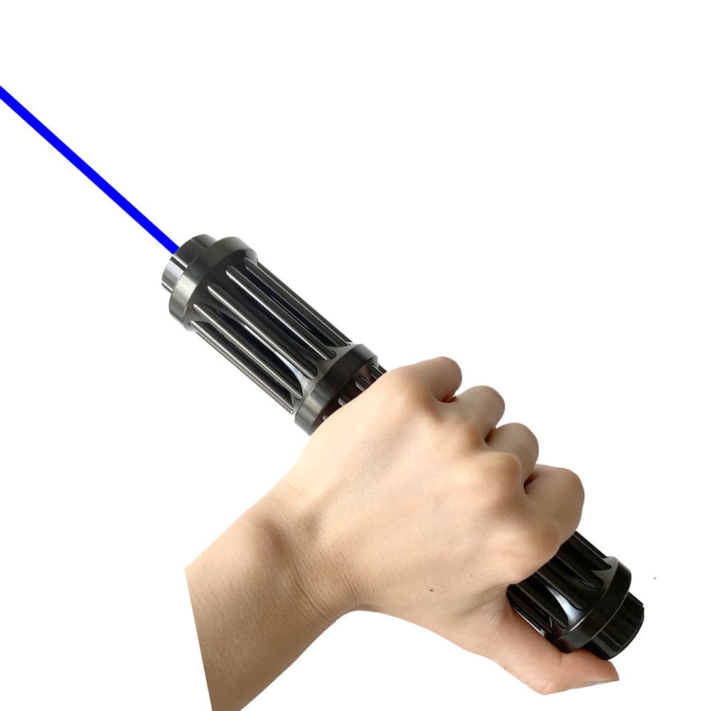 Hight Powerful Burning Blue Laser 21cm Laser Torch 450nm 10000m Laser Torch Focusable Flashlight Burn Match With 5 Star Cap - Image 2