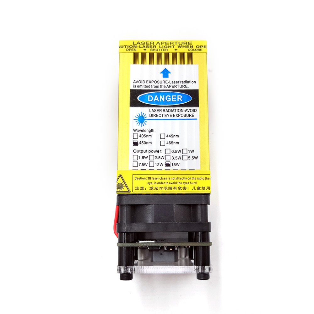 Hot sale New 15W Laser Heads Focusing 3P With TTL/PWM 450nm 15000mw CNC Laser Engraving Module - Image 2