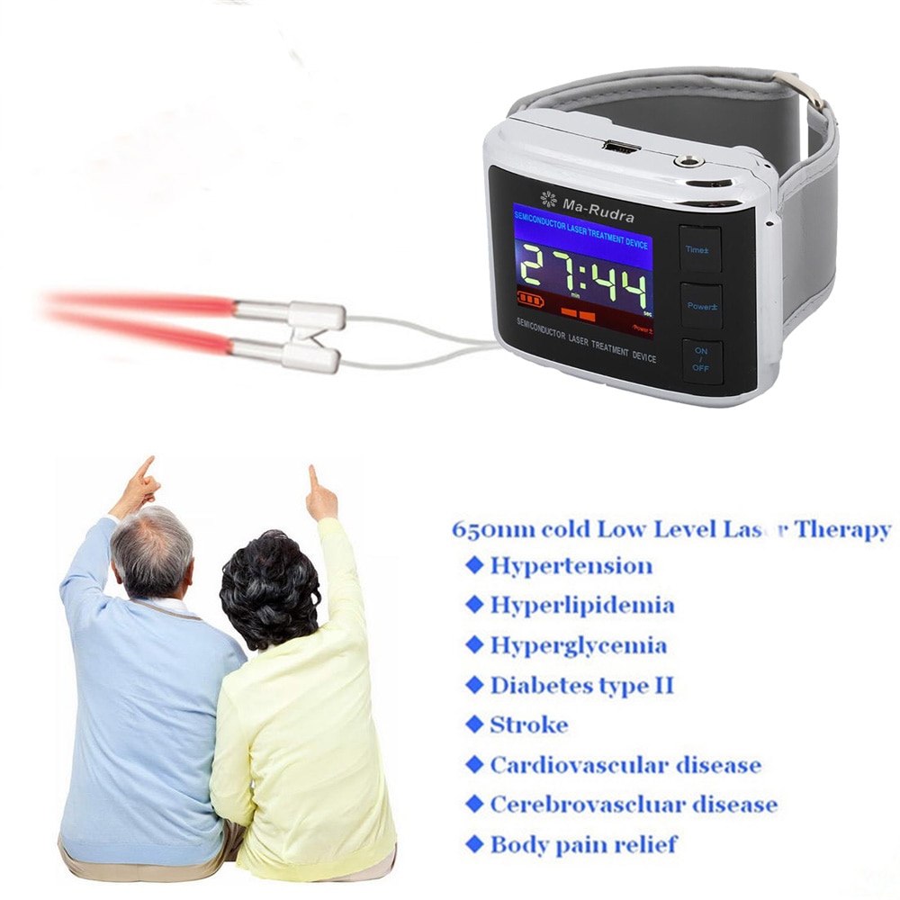 Household 650nm Laser Physiotherapy Wrist Diode LLLT for Diabetes Hypertension Treatment Diabetic Watch Laser Sinusitis Therapy