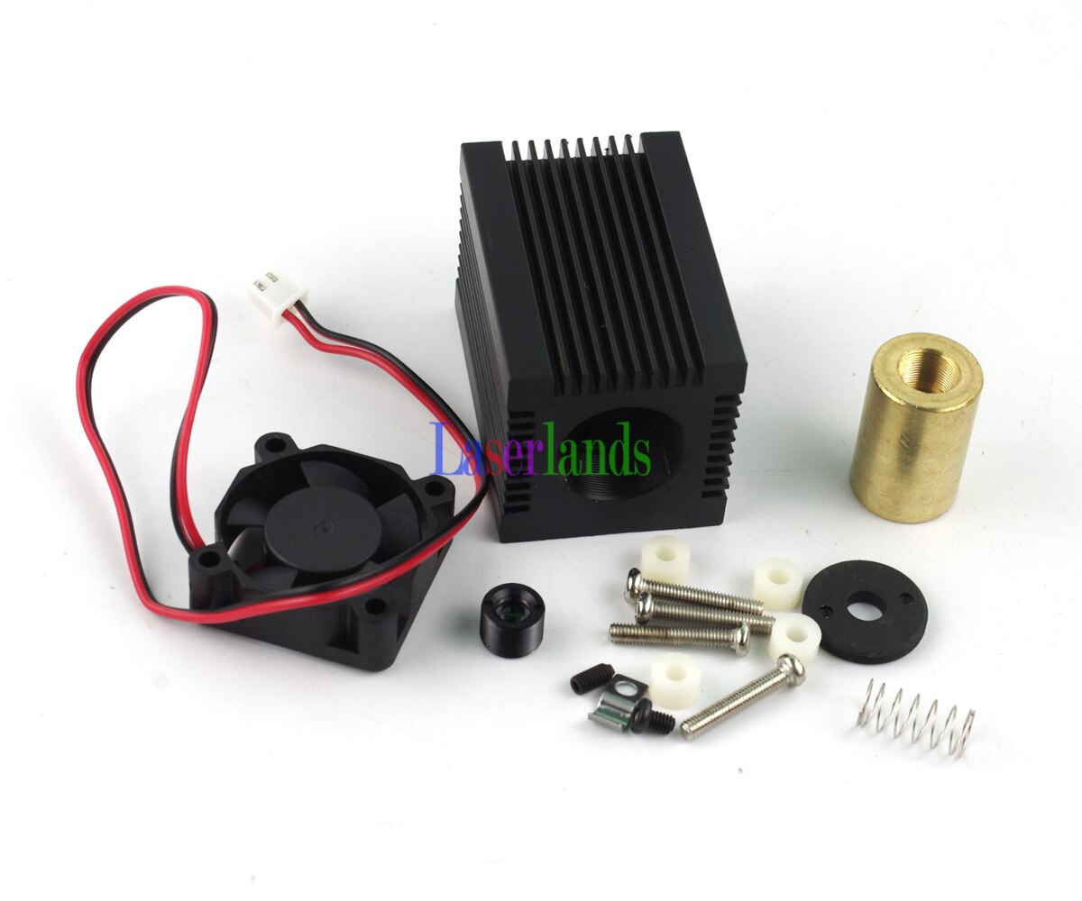 Housing/Case/Heatsink 5.6mm TO18 Laser Diode LD 405nm 450nm Blue Glass Lens Fan 3350