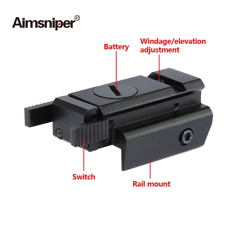 Hunting Riflescope Tactical Mini Red Dot Laser Sight 5mw With 11/20mm Picatinny Weaver Rail For Pistol Glock Handgun Airsoft