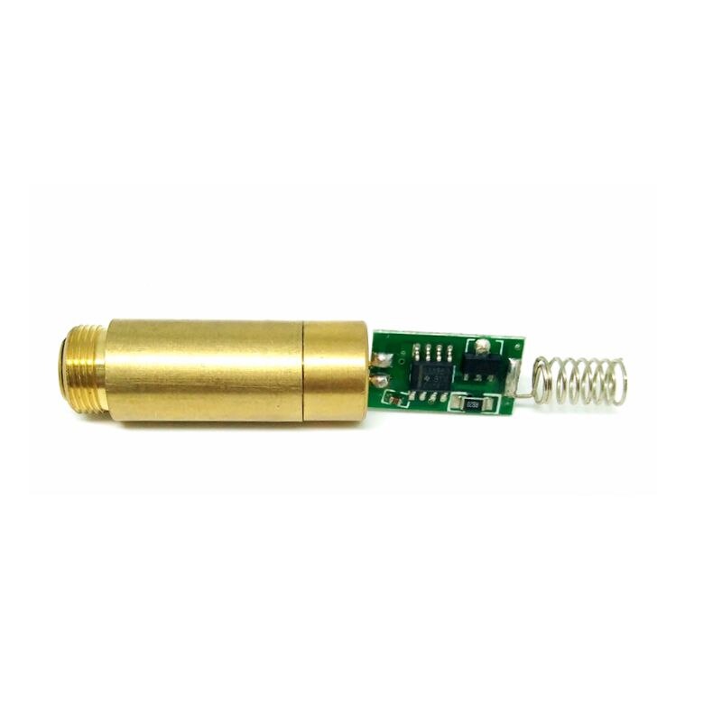 Industrial/Lab Brass 532nm 50mW Green Laser Diode Module Green Dot/Line Beam 3V-3.7V with Spring & Driver - Image 2