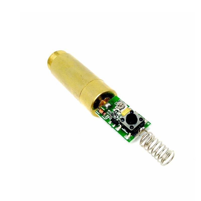 Industrial/Lab Brass 532nm 50mW Green Laser Diode Module Green Dot/Line Beam 3V-3.7V with Spring & Driver