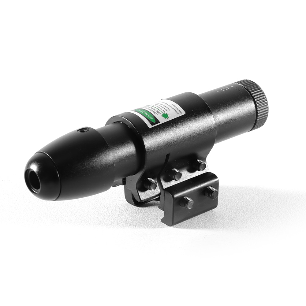 Laser Black Matte Tactical Laser Sight, 5mW, Green, Adjustable Dual Rail Mount Back Line Switch Design for Hunting.