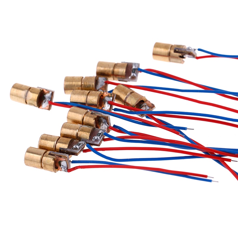 Laser Diode 10pcs 650nm 6mm 3VDC 5 Million Watt Adjustable Laser Dot Diode Module Red Copper Head Mini Laser Pointer - Image 2