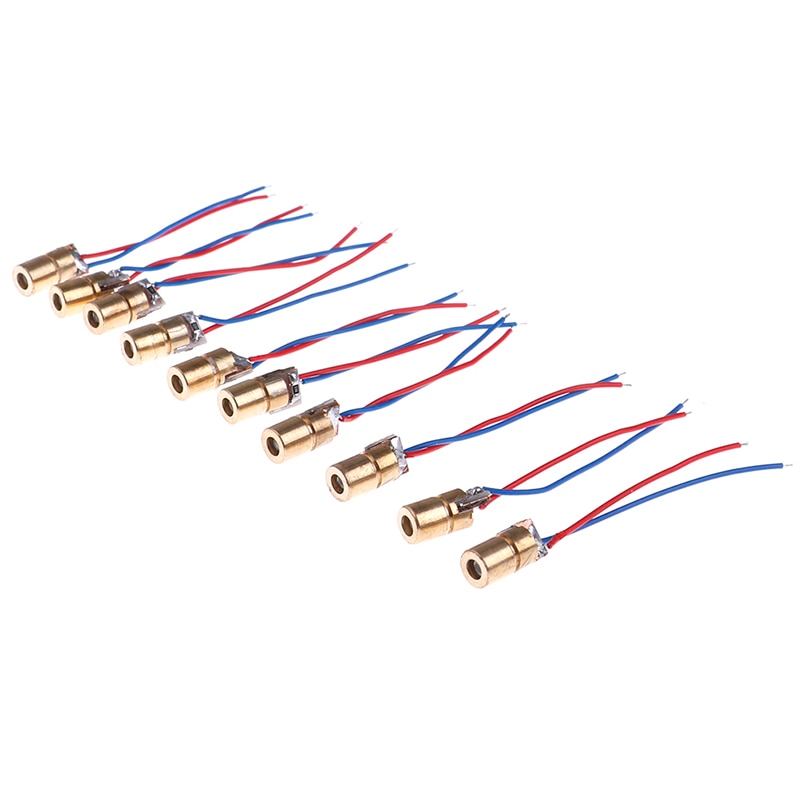 Laser Diode 10pcs 650nm 6mm 3VDC 5 Million Watt Adjustable Laser Dot Diode Module Red Copper Head Mini Laser Pointer - Image 3