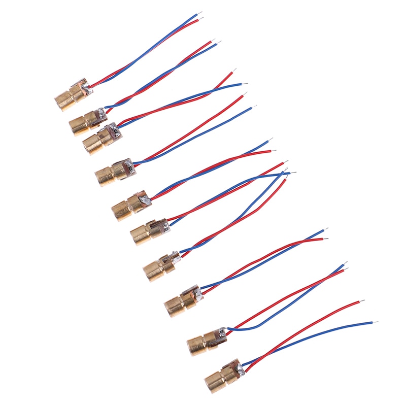 Laser Diode 10pcs 650nm 6mm 3VDC 5 Million Watt Adjustable Laser Dot Diode Module Red Copper Head Mini Laser Pointer - Image 4