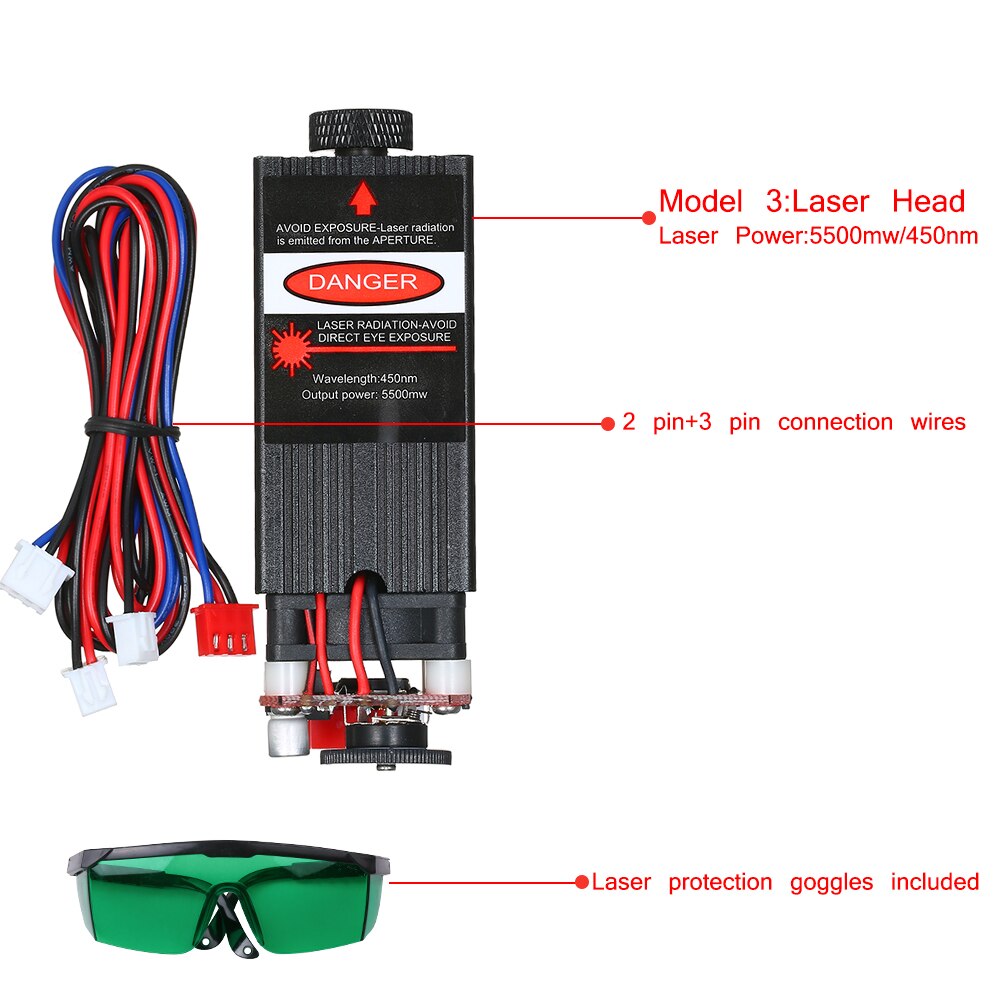 Laser Module 500mw / 405nm 500mw/ 2500mw/5500mw Focusable for CNC Engraving/ Laser Engraving - Image 2
