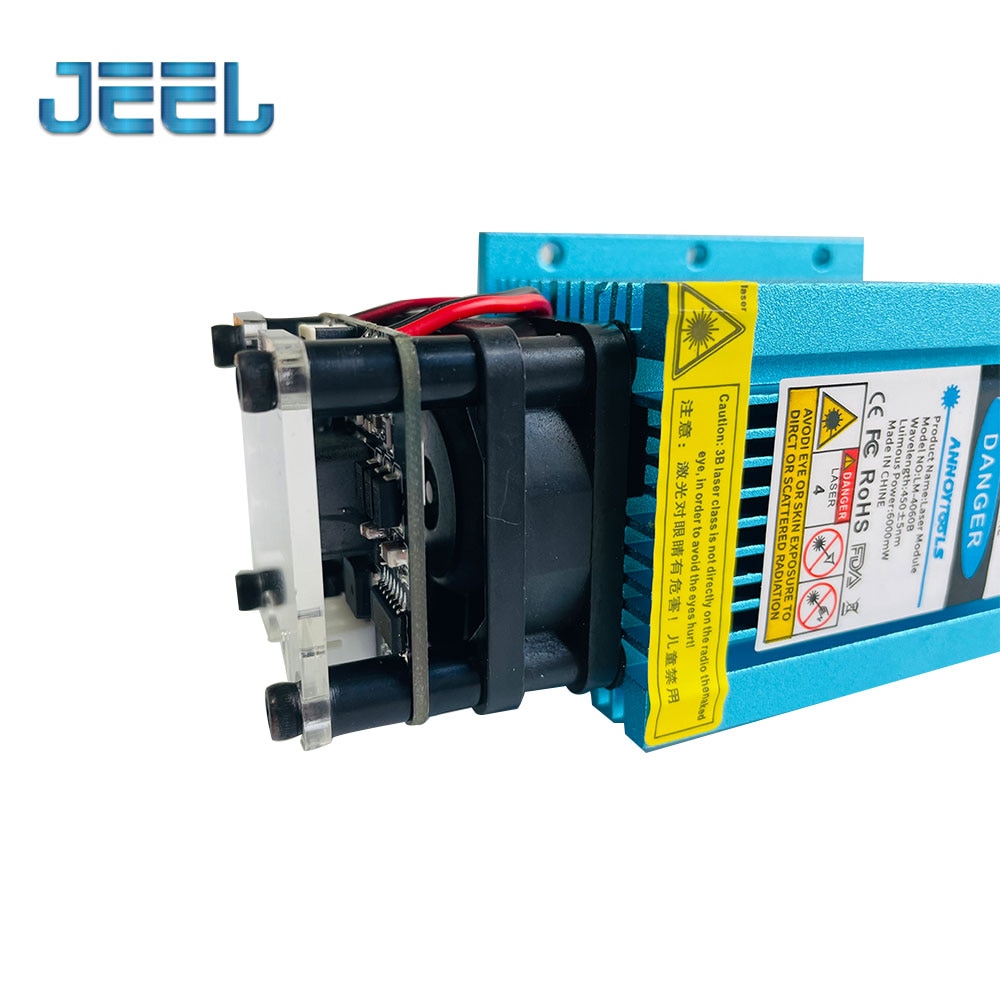 Laser Module Kit 1.6W/4.5W/5.5W/6W 450nm Laser Head with TTL/PWM for Laser Engaving Machine CNC Wooden Cutter