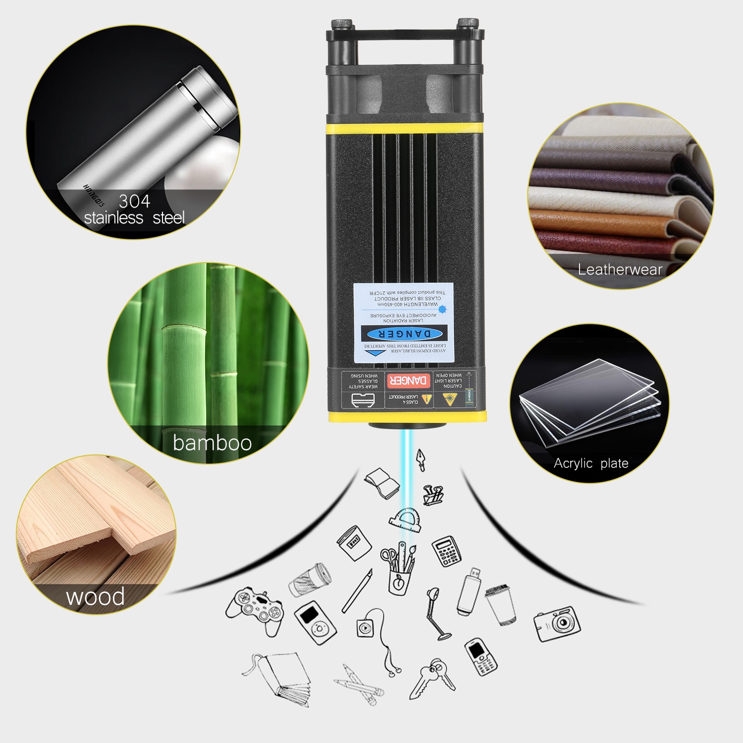 Laser Module Kit 450nm Blue Laser Fixed Focal Length Laser Head Cutting Module for Laser Engaver CNC Mill Wood Router 3D Printer - Image 3