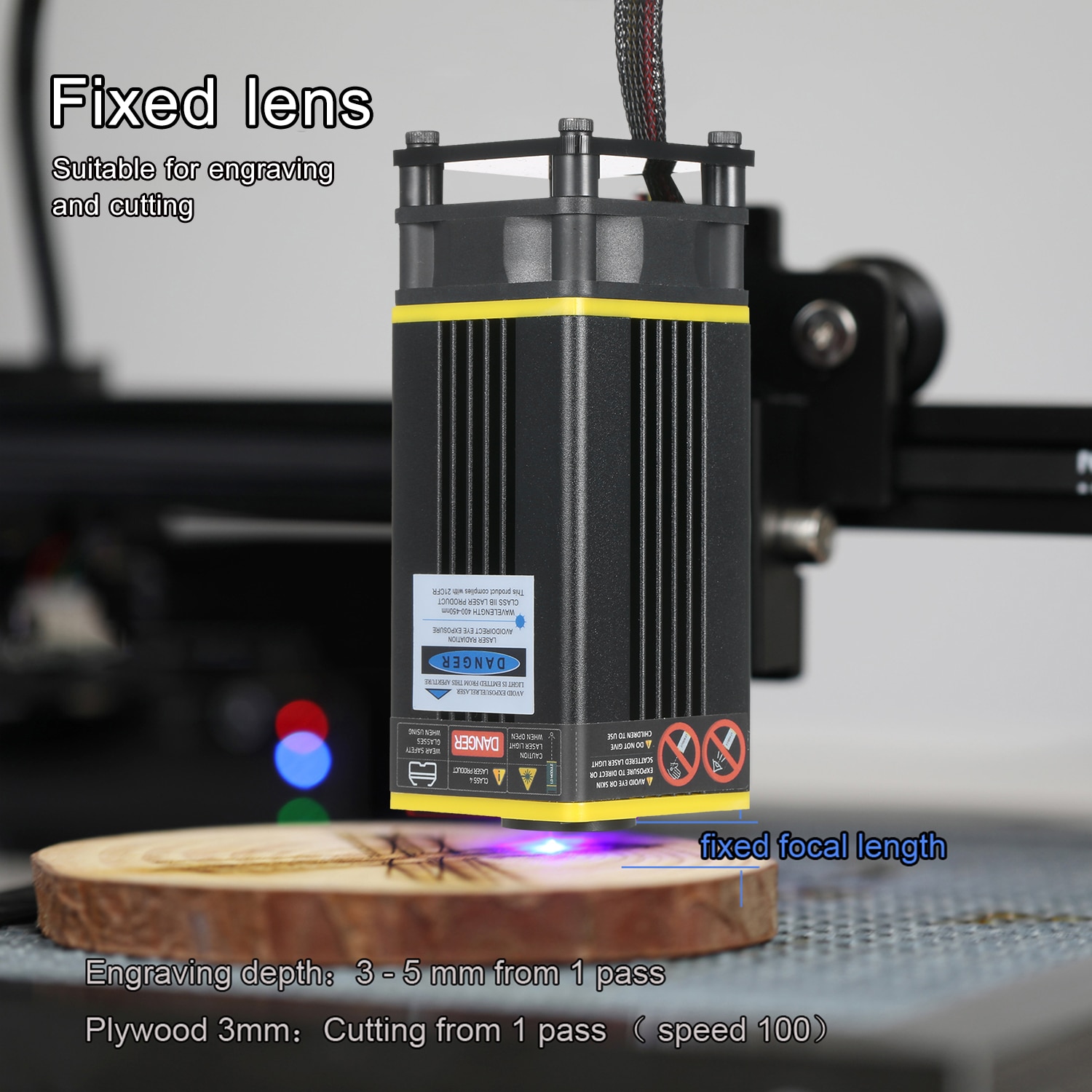 Laser Module Kit 450nm Blue Laser Fixed Focal Length Laser Head Cutting Module for Laser Engaver CNC Mill Wood Router 3D Printer - Image 5