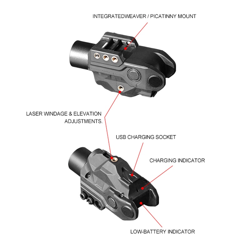 Laserspeed Smart Sensor Switch Rechargeable Green mira laser para pistola taurus g2c and Weapon Light lanternas Combo - Image 5