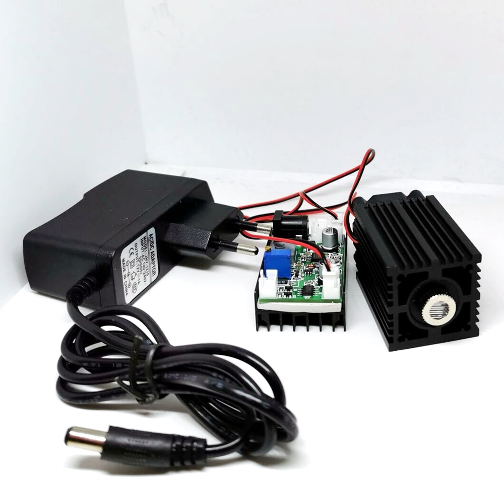 Line Beam Positioning Lights 532nm 100mw Green Laser Diode Module Focusable Head w 12V Adapter TTL