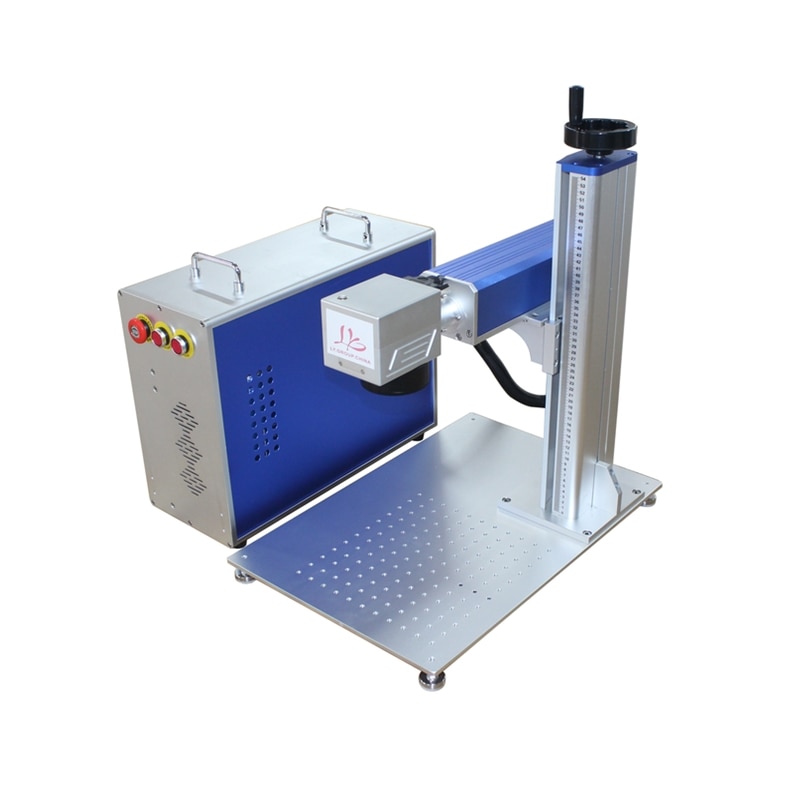 Master Oscillator Power-Amplifier 20W 30W Fiber Laser Nameplate Color Marking Machine Impulse Frequency 2000KHz with Rotary Axis