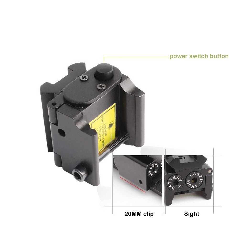 Mini Adjustable Compact Red Dot Laser Sight with Detachable Picatinny 20mm Rail for Pistol Air-gun Rifle Hunting Accessious - Image 2