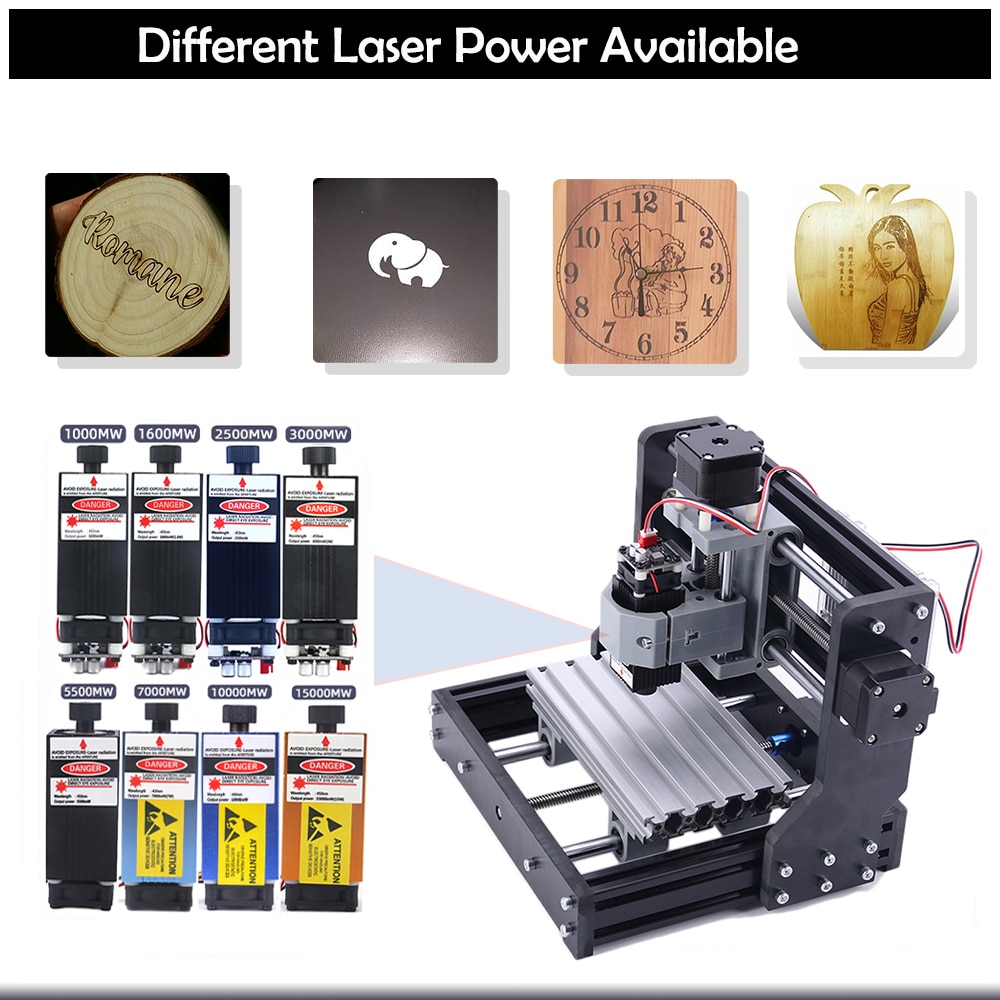 Mini CNC Router 1610 ER11 Collect GRBL Diodo 1000mW 3000mW 5500mW 7W 10W 15W Laser Engraving Machine - Image 5