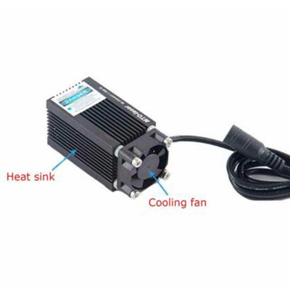 Mini Carving 450nm 1600mW 1.6W 33x55mm Dot Blue Laser Diode Module w/12V Adapter - Image 3