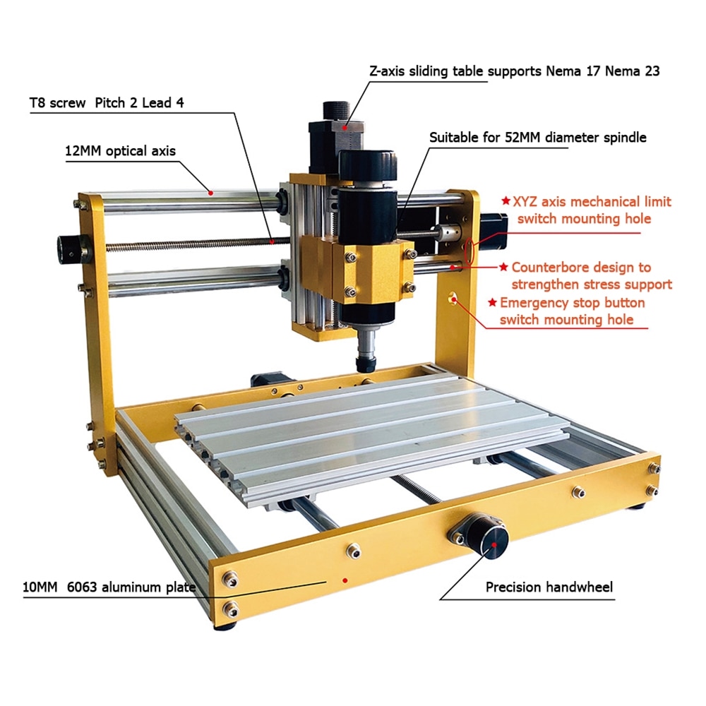 Mini Desktop CNC 3018 Plus CNC Router Engraving Machine for Wood Metal Engraver Kit Nema17 Stepper Motors Laser 5.5W 15W 30W - Image 2