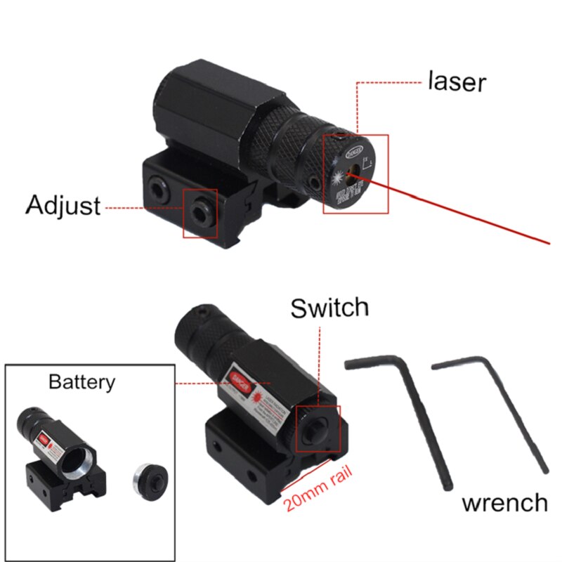 Mini Red Dot Laser Sight For Pistol Adjustable 11/ 20mm Picatinny Rail Gun Rifle Pistol Shot Airsoft Hunting Accessory - Image 2