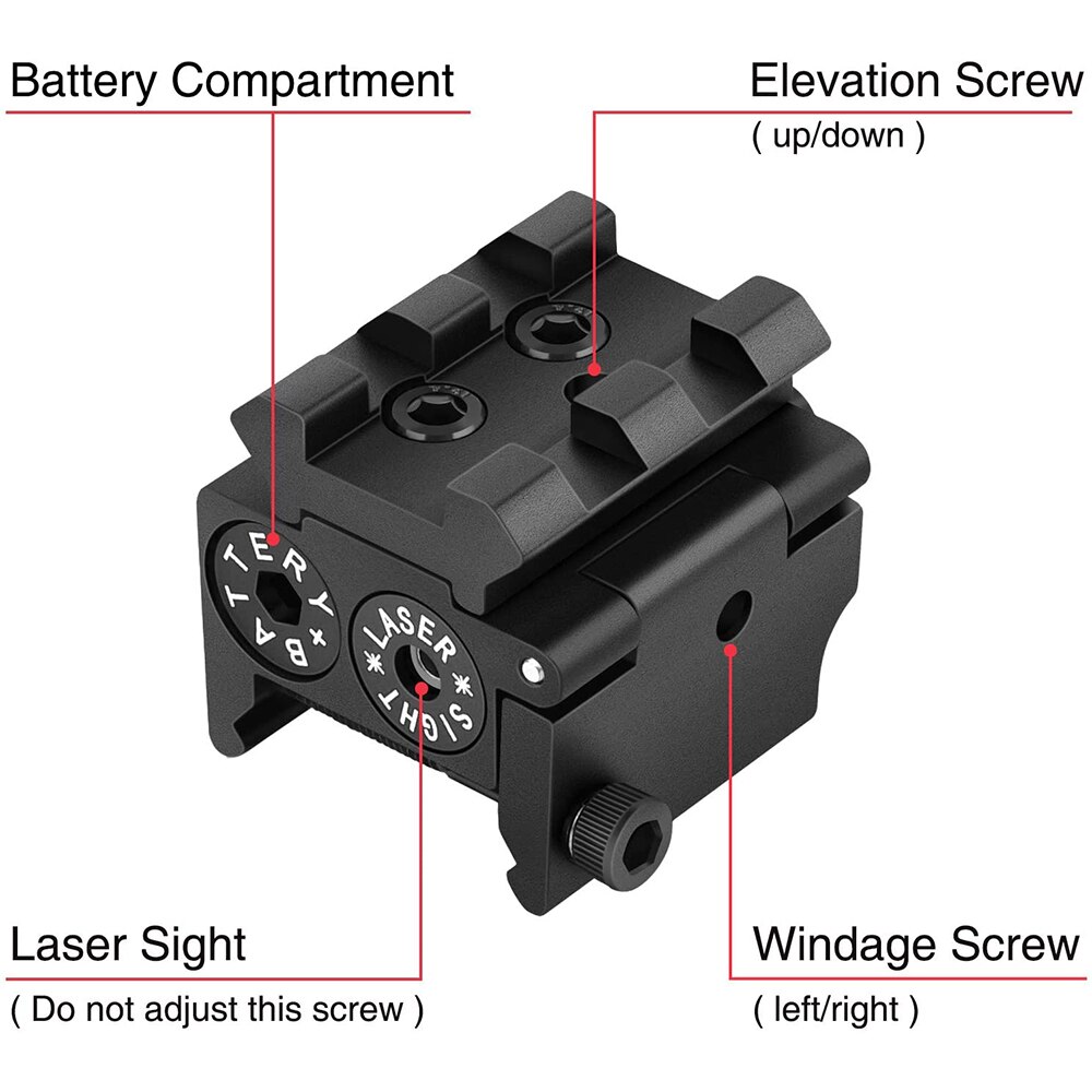 Mini Red Laser Red Dot Gun Sight with Rail Mount for Pistol Handgun Low Profile Rifle
