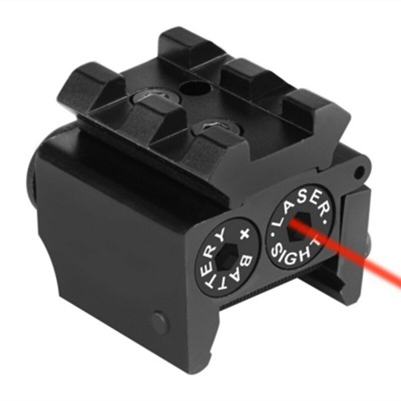 Mini Tactical Red Dot Laser sight Scope 650nm 300m 28x26mm DC 4.5V Dual Weaver For 20mm Rail Mount Compact