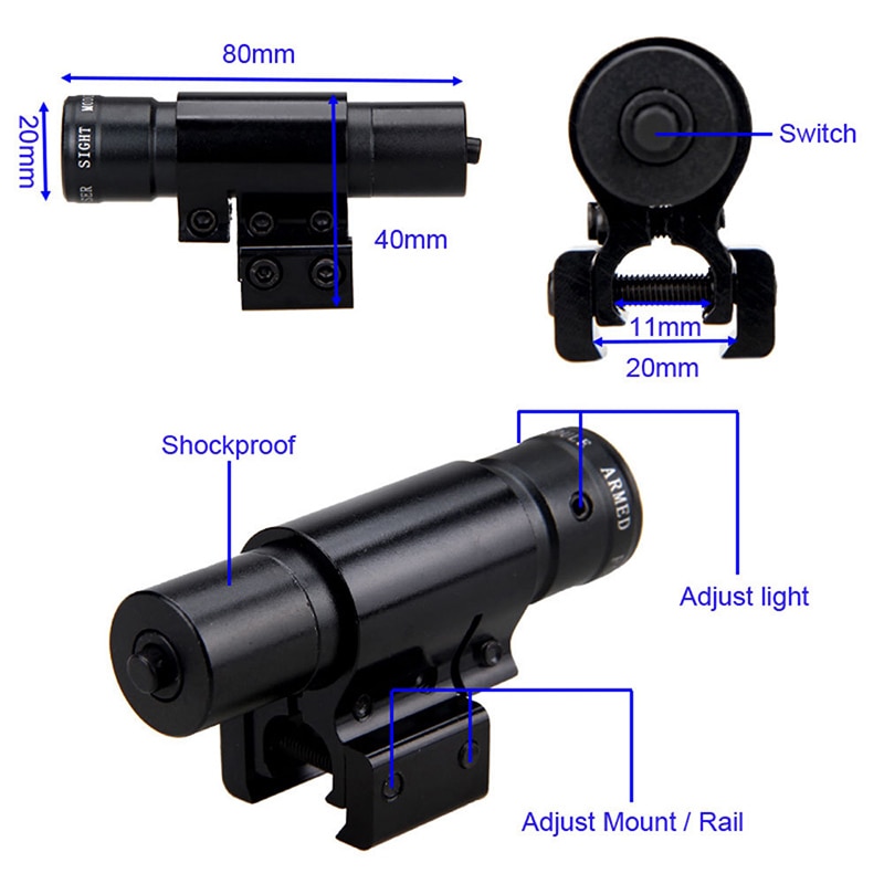 Mini powerful red dot laser outdoor hunting tactical red dot laser sight for gun rifle pistol shooting airsoft rifle mirror hunt - Image 5
