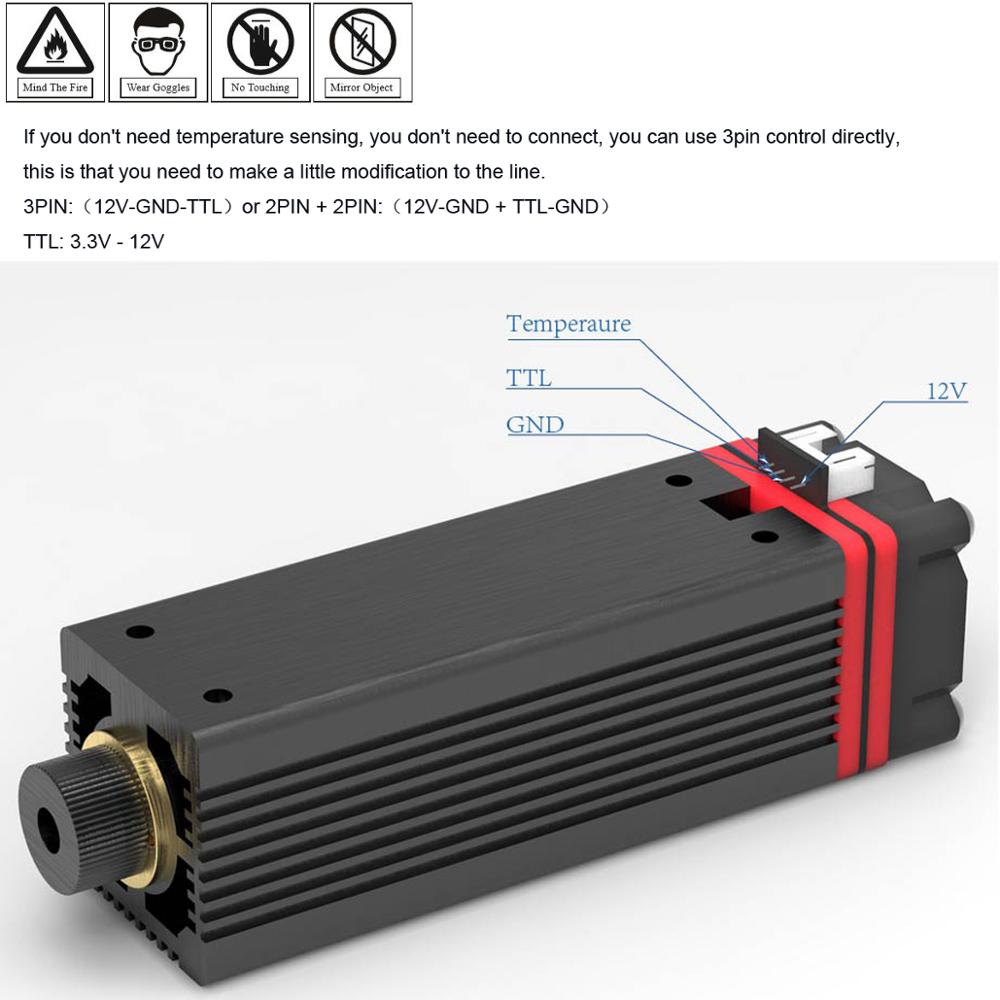 NEJE 3500mW/7W/20W Laser Module Kit for CNC Laser Cutting Machine Laser Engraver DIY Creation,with TTL / PWM Modulation - Image 3