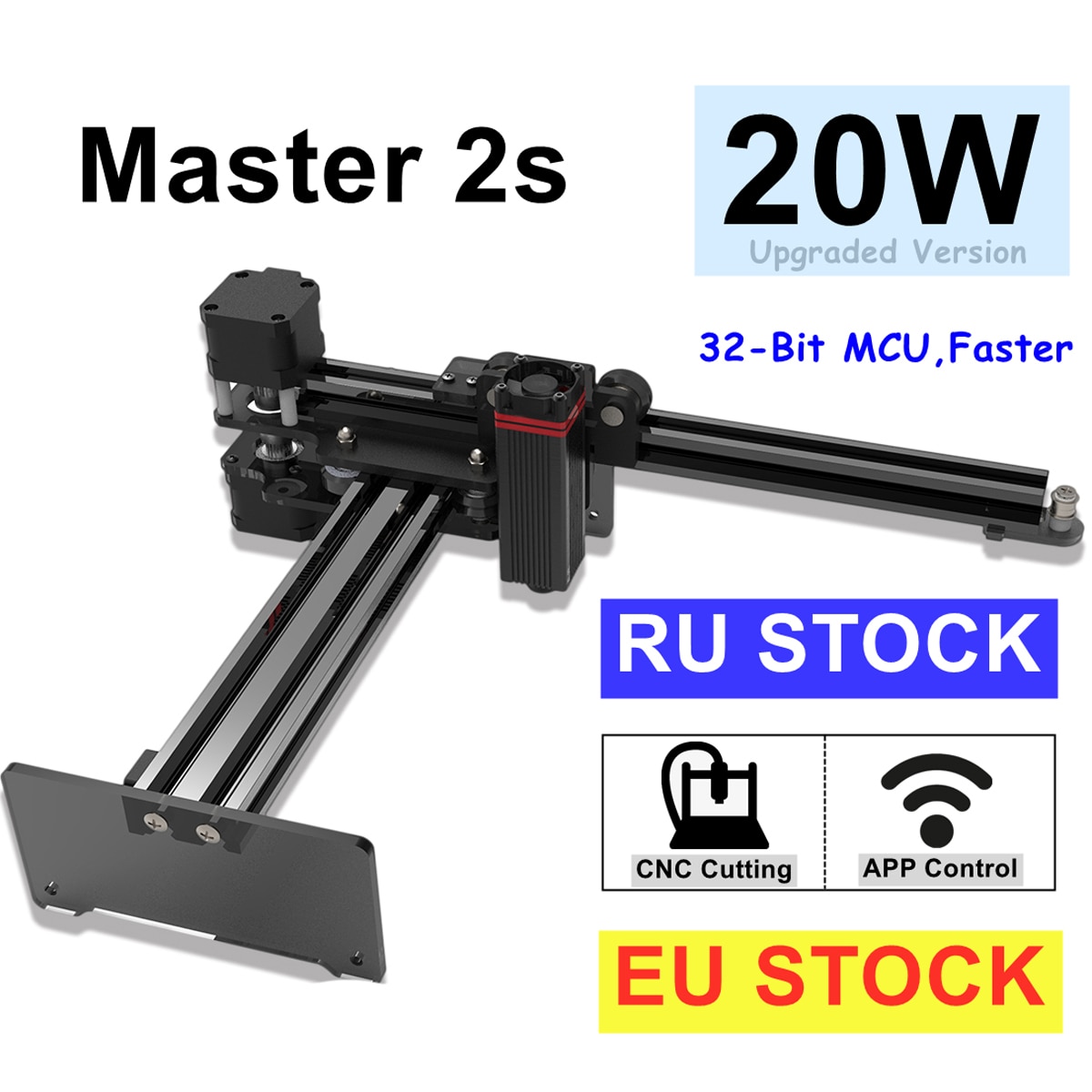 NEJE Master 2S CNC Laser Engraver Machine Cutting Engraving Wood Printer DIY Tool 3500mW/7W/20W Laser APP Control Lightburn MDF