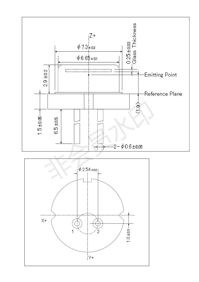 NICHIA NDB7K75 / NDB7K75T φ9mm Blue 450nm 3.5W-5W Laser Diode for Laser Modules (Soldered)) - Image 5
