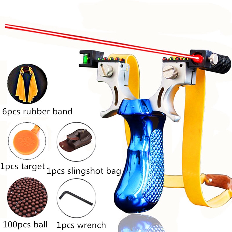 New Laser Aiming Slingshot Powerful Outdoor Hunting Competition Catapult Resin Material Use Flat Rubber Band 4 Colors Can Choose - Image 3