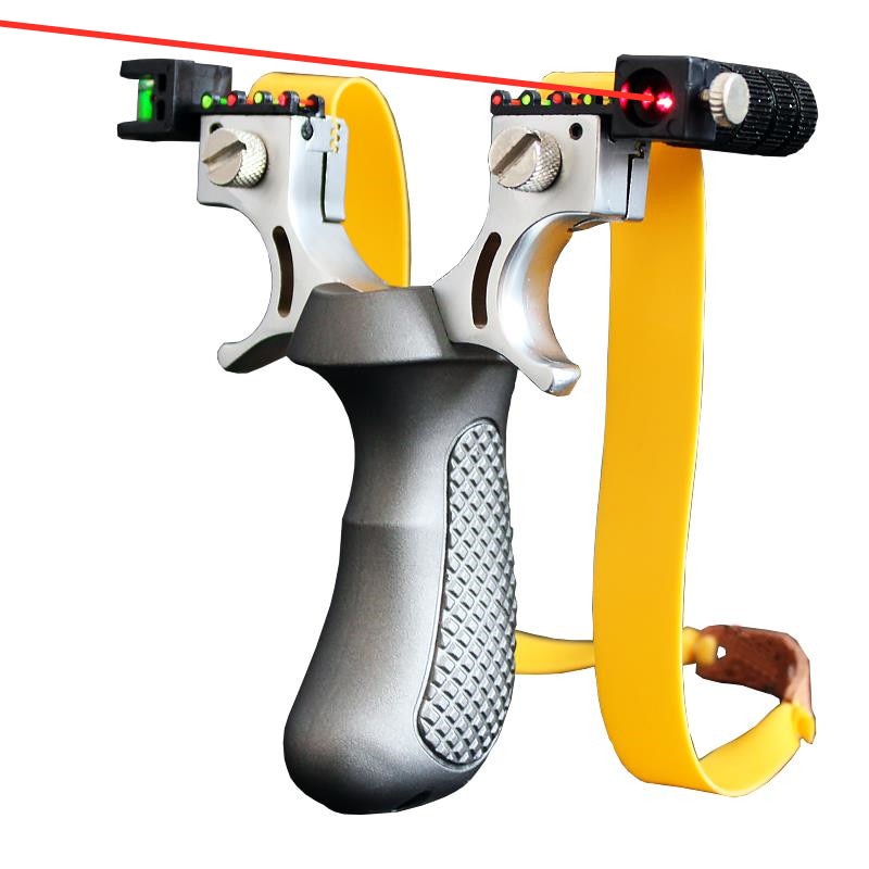 New Laser Aiming Slingshot Powerful Outdoor Hunting Competition Catapult Resin Material Use Flat Rubber Band 4 Colors Can Choose - Image 5