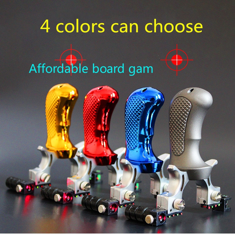 New Laser Aiming Slingshot Powerful Outdoor Hunting Competition Catapult Resin Material Use Flat Rubber Band 4 Colors Can Choose