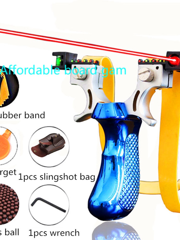 New Laser Aiming Slingshot Powerful Outdoor Hunting Competition Catapult Resin Material Use Flat Rubber Band 4 Colors Can Choose - Image 3