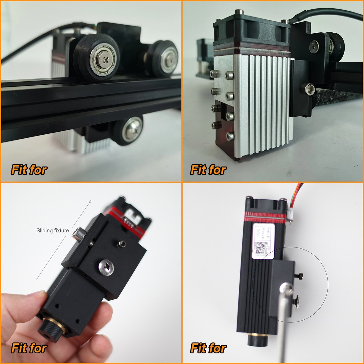 New NEJE Upgraded Sliding Card Slot Fixed Holder Support for NEJE Master2 Laser Module , Assembled Pulley Block - Image 3