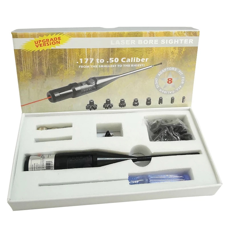 New Tactical Adjustable Adapters Rifles Red Dot Laser Bore Sighter Collimato Hunting .177 to .50 Caliber Handgun Rifle
