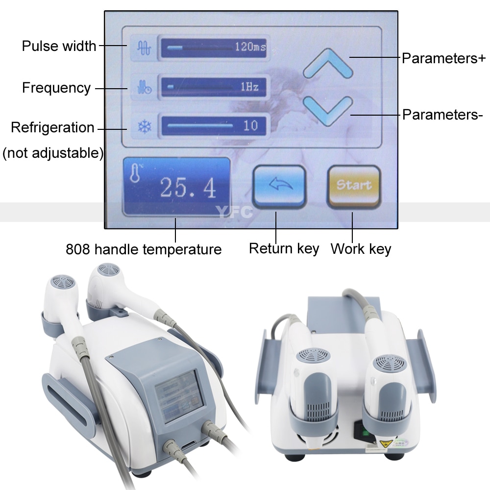 Portable 808nm Diode Laser Ice 2 in 1 Hair Removal Machine Professional Compress Depilation Instrument Skin Care Beauty Device - Image 2