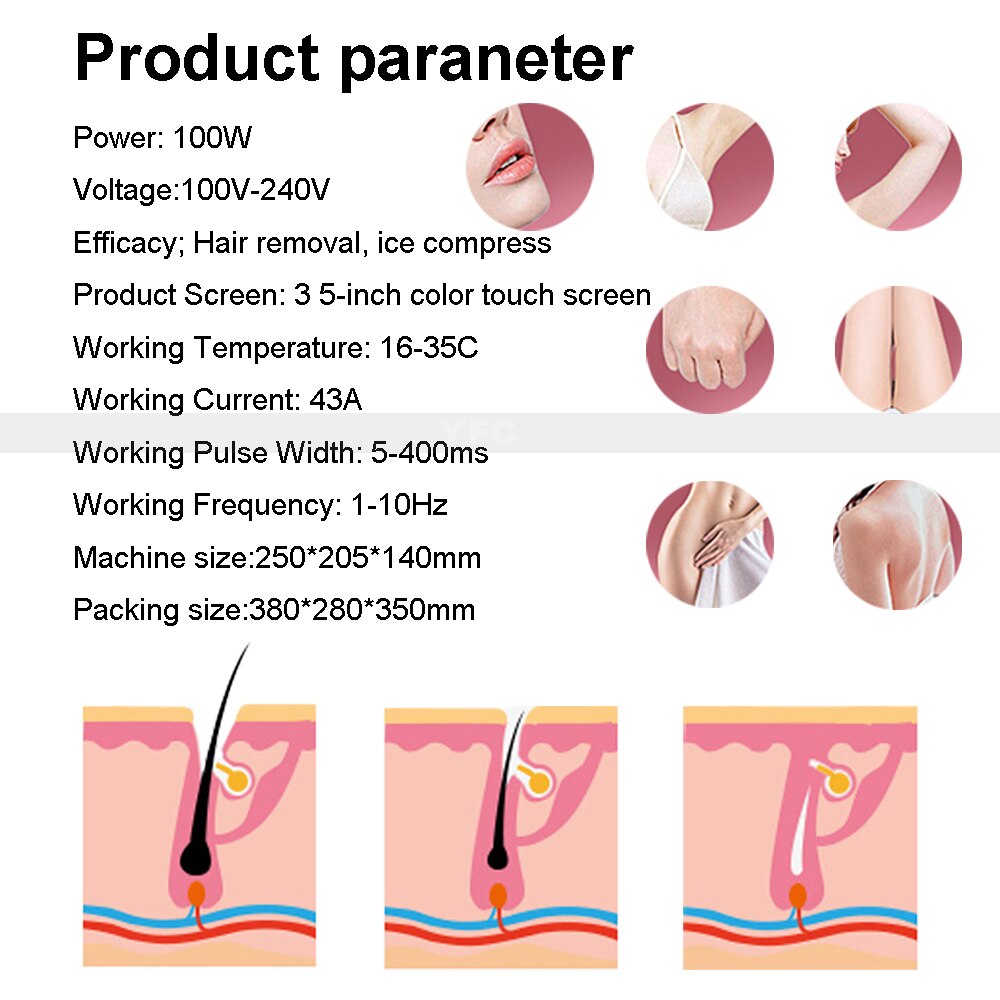 Portable 808nm Diode Laser Ice 2 in 1 Hair Removal Machine Professional Compress Depilation Instrument Skin Care Beauty Device