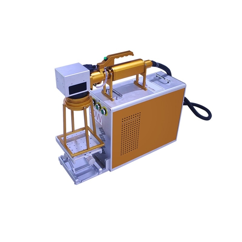 Portable Fiber Laser Nameplate Marking Machine 20W 30W 50W Max Raycus Source For Non-Glare Metal Iron Stainless Steel Gold