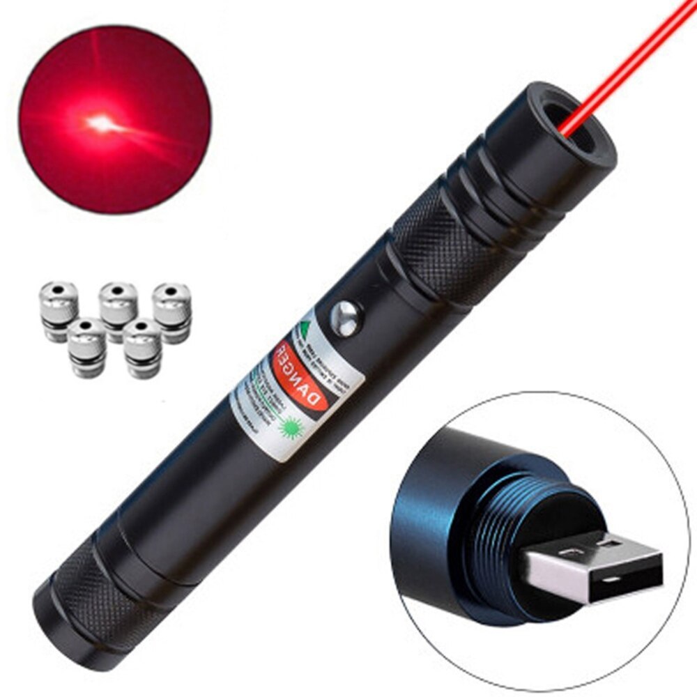 Portable high-power USB charging green laser 8000m 5 milliwatt adjustable focus laser sight embedded laser cap red laser view - Image 5