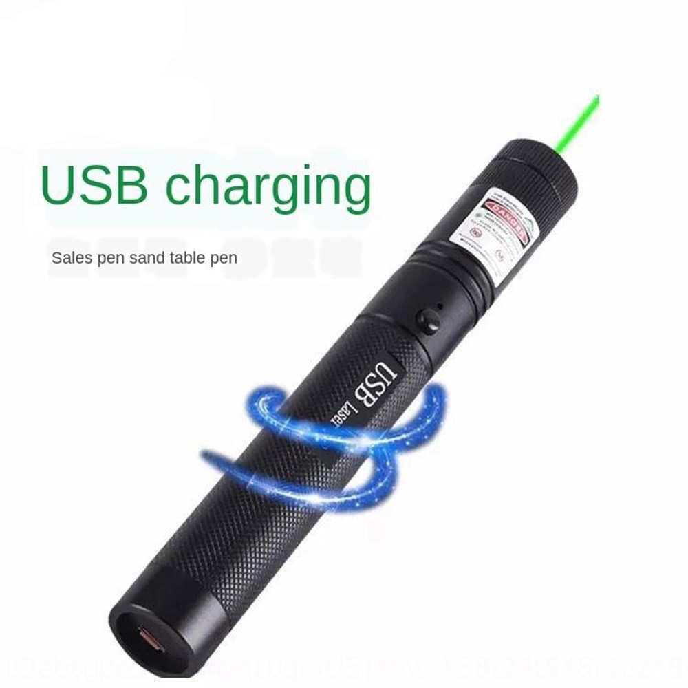 Portable high power USB green laser red Purple laser view 10000m 5MW adjustable laser focus 303 pen combination - Image 3