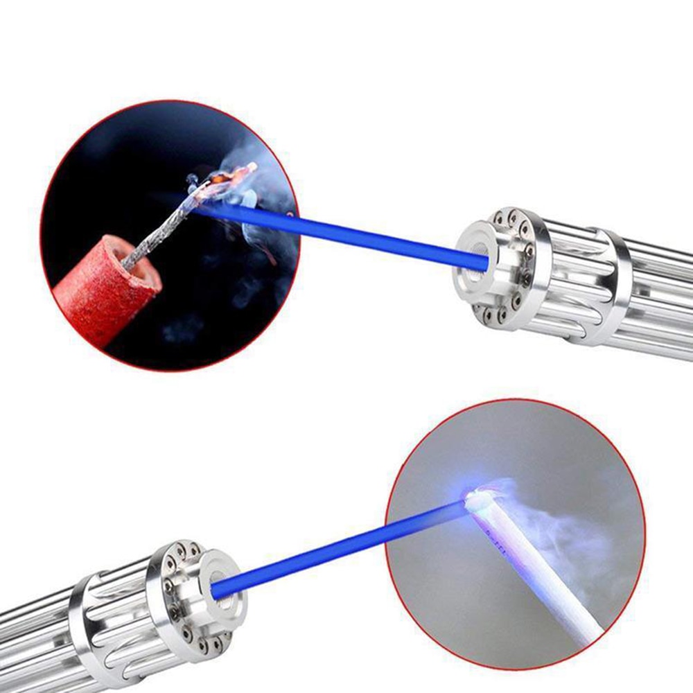 Powerful blue high-power laser flashlight tactical laser equipment 450nm 1000m focusable laser sight burning match/cigar/candle