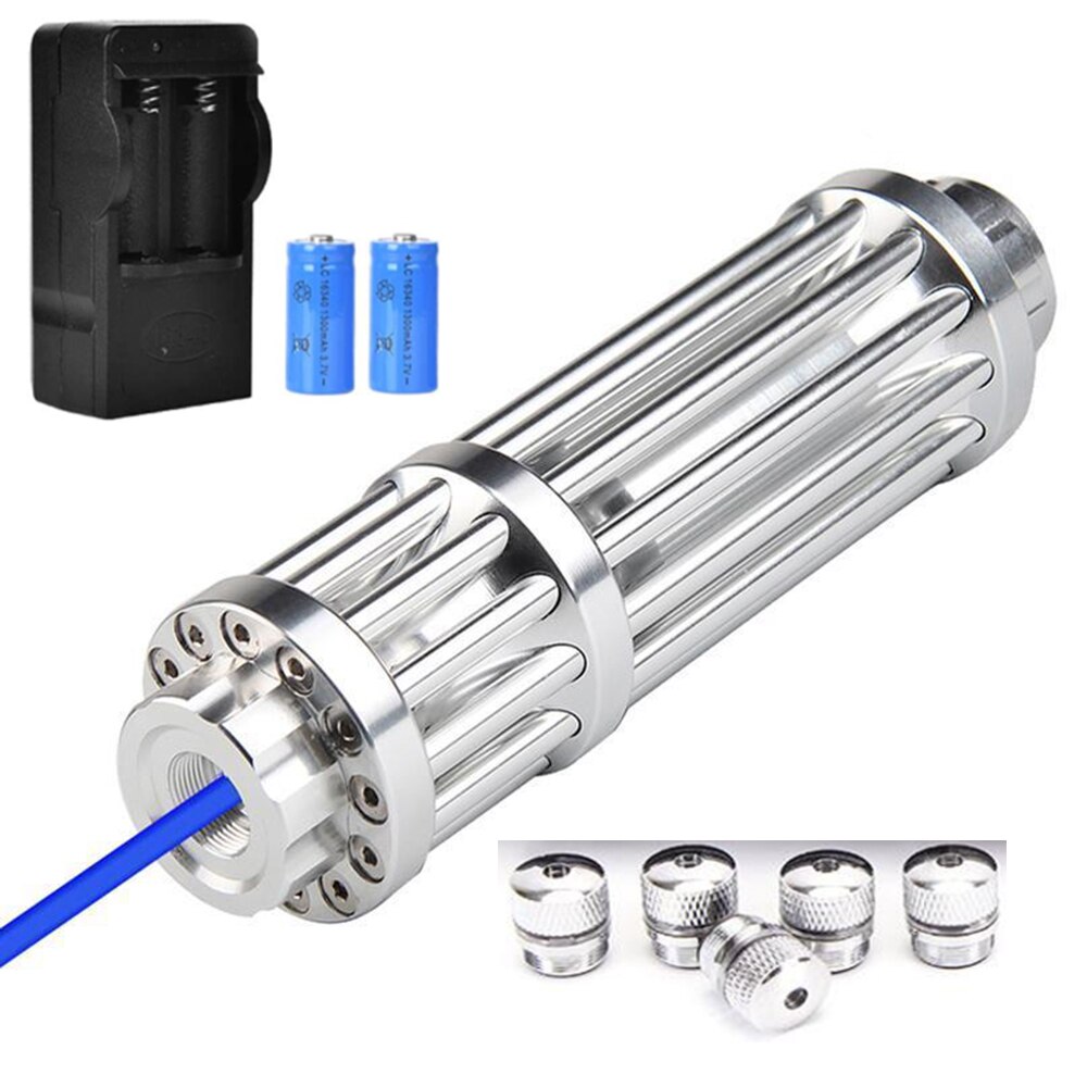 Powerful blue laser flashlight 450nm ultra-long radiation 10000m adjustable focus laser sight burning cigar/match/candle - Image 5
