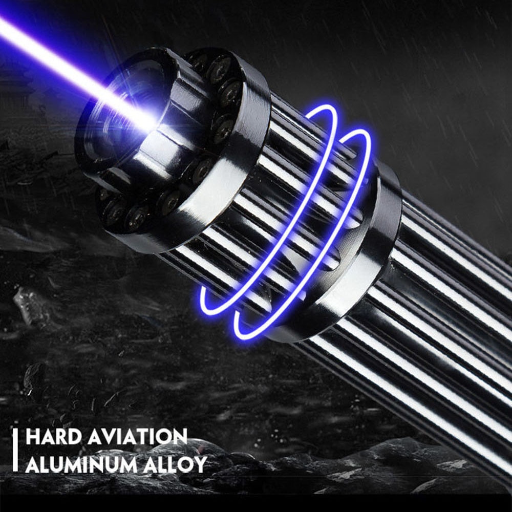 Powerful blue laser hunting laser sight, high power adjustable focus laser flashlight 017 series burning match/burning cigar - Image 4