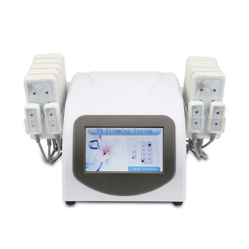 Professional Body Slimming Machine 14 Lipo Pads Laser Machine Liposuction Weight Loss 650nm Diode Laser Massager Equipment