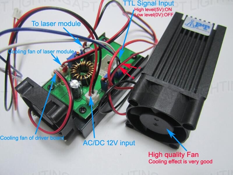 REAL High Power 2000mw/2w 445nm 450nm Focusable Adjust blue Laser Module diode laser carve Engraving TTL DIY CNC Free glasses - Image 5