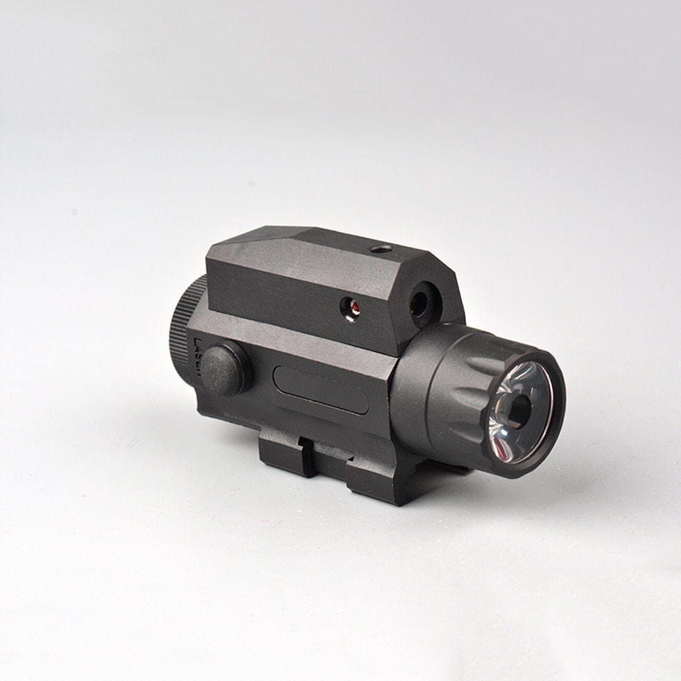 Red Laser Sight LED Strong Flashlight Black Push Button Switch with Tail for Outdoor Military Hunting Shooting - Image 2