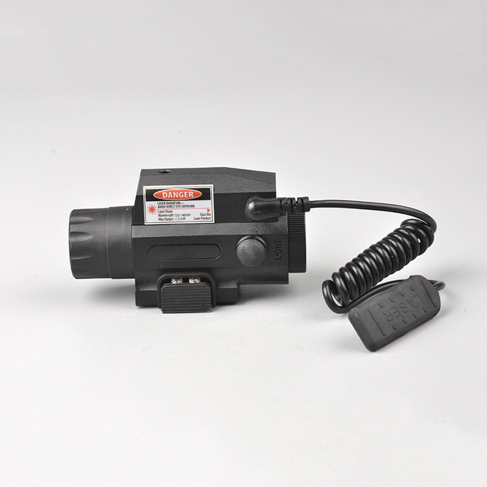 Red Laser Sight LED Strong Flashlight Black Push Button Switch with Tail for Outdoor Military Hunting Shooting - Image 4